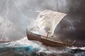 Segelschiff im Sturm