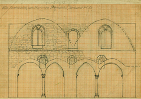 Kirchenzeichnung auf Millimeterpapier